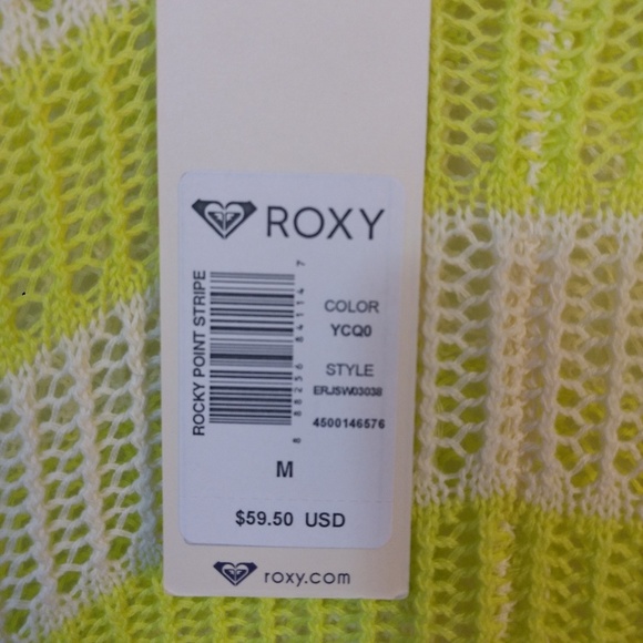 Nwt Roxy yellow striped sweater size medium - Picture 6 of 8